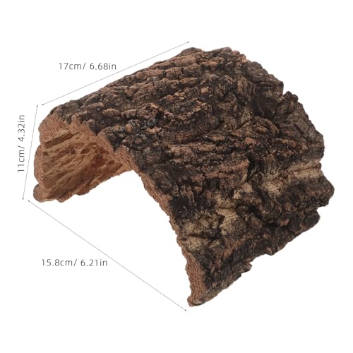 Natural Reptile Hideout: Terrarium Accessory Cork Bark Shelter - Rustic Reptile Tunnel Cave for Leopard Gecko, Bearded Dragon, Snake Climbing Hiding 6.7"X6.2"X4.3" - size: 17.00X15.80X11.00CM