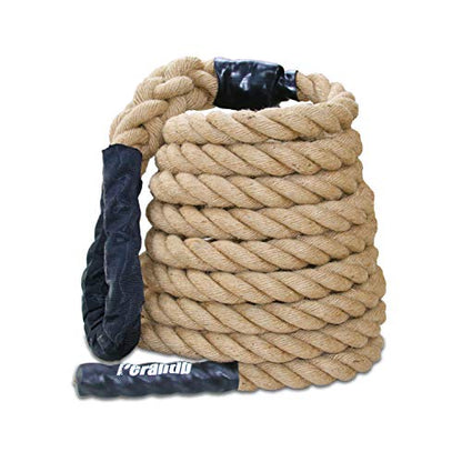 Perantlb Outdoor Climbing Rope for Fitness and Strength Training, Workout Gym Climbing Rope, 1.5'' in Diameter, Length Available: 8,10, 15, 20, 25, 30,40, 50 Feet… - size: 30 ft, style: Without Hook