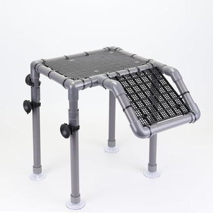 Large Turtle Basking Platform, 10.8" Width Resting Area with Ramp, PVC Standing Basking Dock for Aquatic, DIY Turtle Tank Accessories for 25/29/40/55 Gallon - size: Large