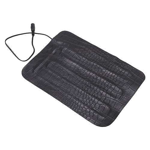 PU Leather Heating Pad 8.5W 3 Gear Temperature Adjustable Washable Heat Mat 5V 2A for Reptile and Pet Car Seat Cushion Applications Model 1522 Charging Cable Included (1522)