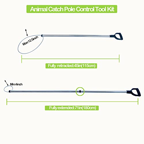 45'' Animal Catcher Pole Control Tool Heavy Duty Catch Pole for Bulldog Hog Goat and Wildlife,All Stainless Steel