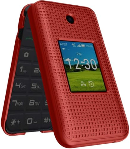Holster Combo for Cricket Debut Flex Flip Phone Case with Belt Clip - Red | Also Fits AT&T Cingular Flex 2, For Model U1030AA or U1030AC via 2023 - color: Red