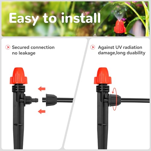 360° Adjustable Drip Spray Emitters for 1/4" Tubing, 30pcs | Drip Sprinkler Heads for Lock Barb Parts, with Stake, Drip Irrigation System - size: 30pcs Drip Emitters with Lock Barbed