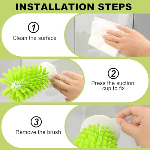 4 Pack Turtle Brush with Suction Cup for Tank, Turtle Shell Cleaning Brush, Turtle Scrub Brush Tortoise Supplies, Scratches Back Brush Remove Tortoise Back Mud, Turtle Tank Accessories