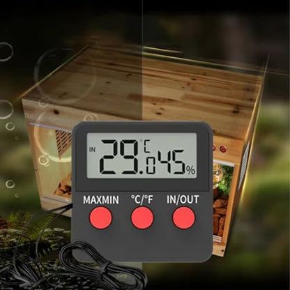 Temperature Humidity Meter, Digital Hygrometer with 2 External Probes Dual Display for Reptile Terrarium Incubator Aquarium