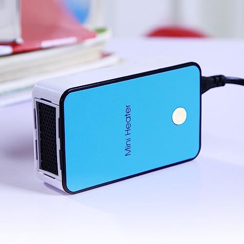 Safety Energy-saving Heater Mini Portable Electric Fan Heaters Air Warmer | for Room Office Desktop Blue - color: Blue