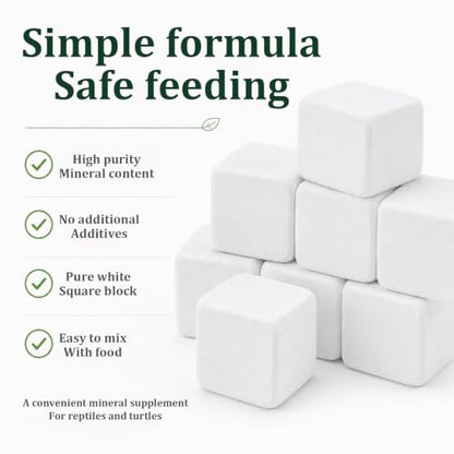 Tortoise Calcium Cubes,18Pcs Natural Calcium Mineral BlocksTurtle Teeth Grinding Stone,Chew Toy for Turtle Tortoise Parrot Rabbits Lizard Aquarium Supplies