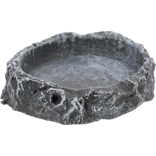 SUPVOX Reptile Food Container and Water Dish Resin Feeder Small Tortoise Feeding Bowl Multi-Function Pet Food Storage Basin for Terrarium Use