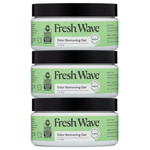 Fresh Wave Original Odor Eliminator Gel 3-Pk 7 oz - Air Freshener for Home | Plant-based essential oils. Lasts 15-30 days per jar. No plug-in needed. Pet-safe, closet and bathroom deoderizer. - size: 7 Fl Oz (Pack of 3)