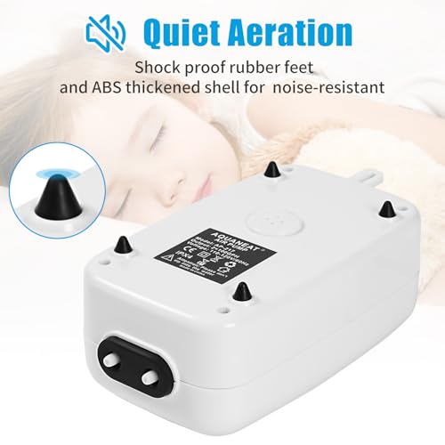 AQUANEAT Aquarium Air Pump for 20-210 Gallon Tank, Fish Air Bubbler, Hydroponic Oxygen Aerator with Stones, Airline Tubing, Check Valves - size: 150-210 Gallons