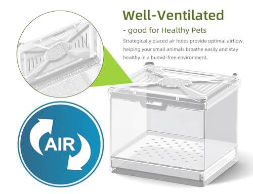Cricket Keeper - Multi Purpose Insect Habitat for Crickets | Dubia Cockroaches, breadworms, and Silkworms, with Ventilation and Breathability (No Assembly Needed) (Transparent) - color: transparent
