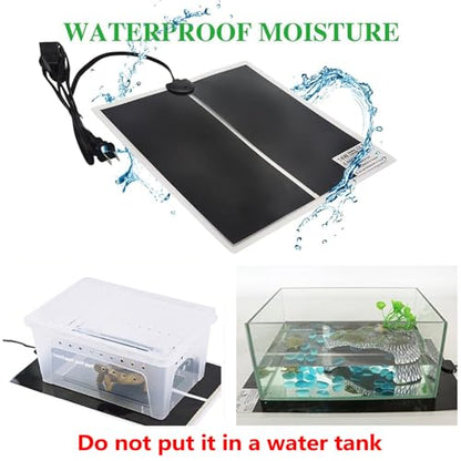 Hamiledyi 14W Reptile Heating Pad 2 PCS Warmer with Temperature Control Adjustment Under Tank 11x11 in Terrarium Heater Mat for Gecko Turtle Tortoise Snakes Lizard