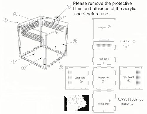 Mini Acrylic Spider Enclosure, Clear Habitat with 1mm Ventilation | Compact clear acrylic enclosure with 1 mm ventilation holes for jumping spiders and other small invertebrates. - size: Small Square Acrylic Terrarium