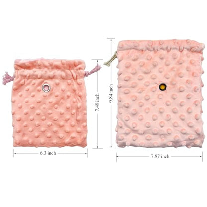3 Pack Sugar Glider Tote Plush Sleeping Pouches and Anti Bite Calming Mitten, Warm Sleeping Bag Portable Drawstring Bonding Pouch Soothing Glove for Small Pets (Pink) - color: Pink