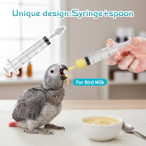 Baby Bird Feeding Syringe Baby Bird Feeding Kit Reusable Parrot Feedings Tubes Pet Parrot Milk Feedings Syringe Small Pet Syringes with Spoon Tip & Tubes for Small Dogs Cats Puppy Supplies