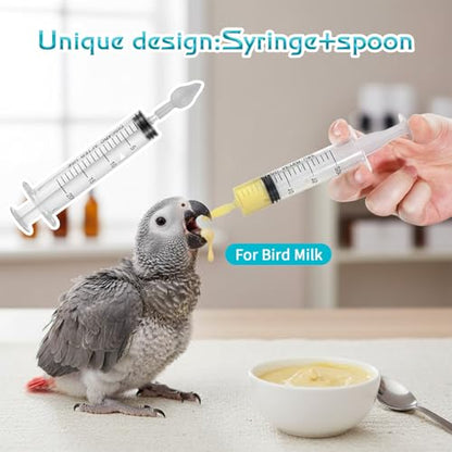 Baby Bird Feeding Syringe Baby Bird Feeding Kit Reusable Parrot Feedings Tubes Pet Parrot Milk Feedings Syringe Small Pet Syringes with Spoon Tip & Tubes for Small Dogs Cats Puppy Supplies