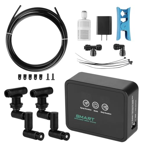 Automatic Mister for Reptile Terrarium Tank with Smart Spray System, Timer, 360°Adjustable Misting Nozzles & Led Touch Screen for Rainforest Amphibians