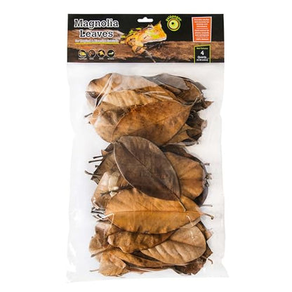 Galapagos (05150) Natural Magnolia Leaf Litter – Reptile Substrate for Bioactive Vivariums, Bearded Dragon, Gecko, and Snake Tank Accessories, 100% Natural Terrarium Décor, 4Qt