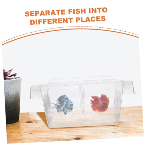 2pcs Self-Floating Fish Breeding Box Double-Layer Aquarium Incubator for Betta Fish Fry Hatching Tank with Divider for Shrimp and Reptiles