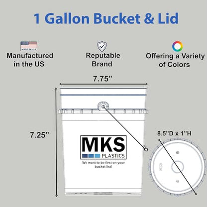 1-Gallon Bucket with Airtight Lid – Made in USA, Food Grade BPA Free Plastic, Heavy Duty Multi-Use, Metal Handle with Grip, Stackable Storage – Black, 15 Pack - color: Black, size: 15