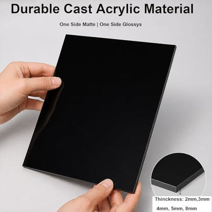Black Acrylic Panel for Sump Baffle, Aquarium Divider and Fish Tank DIY Applications, One Side Matte One Side Glossy,Thickness 2mm,300x400mm 1PCS - color: Thickness 2mm, size: 300x400mm 1PCS