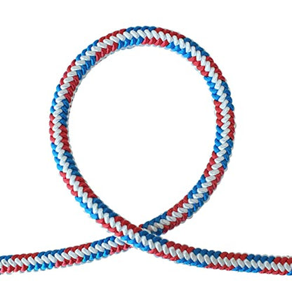 16-Strand 1/2 in (12.7 mm) Arborist-16™ Arborist Rope - 7000 lb MBS - Static Climbing Rope - Rescue Operations - High Visibility - 150 ft - Sewn Eye - Red White Blue - Made in The USA - size: 150 ft - Sewn Eye, style: Red White Blue