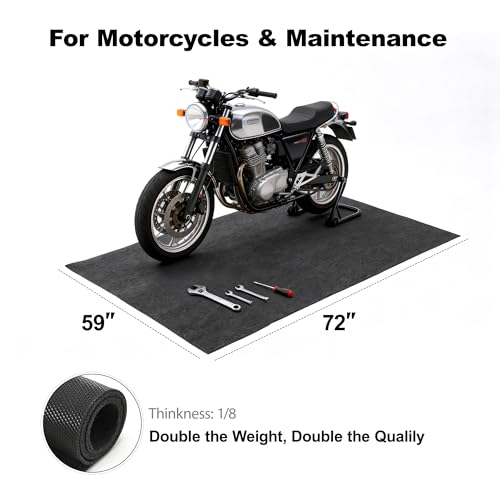 Garage Floor Mats 59" x 72"- Premium Felt + Rubber Backing Oil Absorbent Contain Liquid Waterproof Washable Reusable Non-Slip Pad for Car Maintenance Under Vehicle Spot Protection - size: 4'11" x 6'
