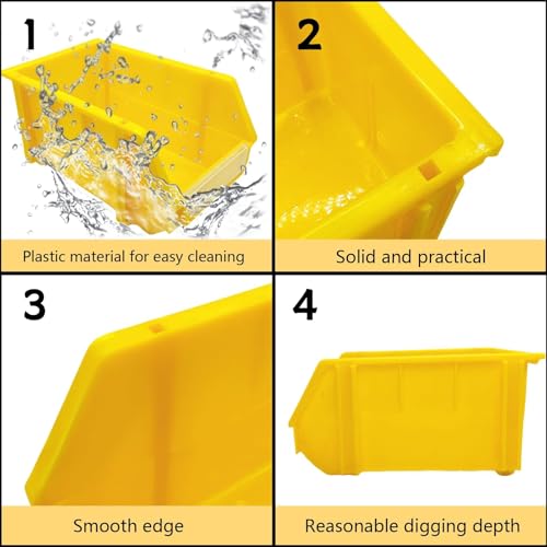 Reptile Digging Box Plastic Leopard Gecko Burrowing Habitat Hide Box with Wooden Ladder Compatible with Terrariums Tailored for Juvenile Bearded Dragons and Snake in Compact Setups (Yellow) - color: Yellow