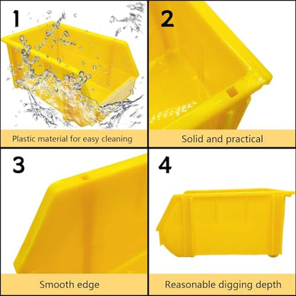 Reptile Digging Box Plastic Leopard Gecko Burrowing Habitat Hide Box with Wooden Ladder Compatible with Terrariums Tailored for Juvenile Bearded Dragons and Snake in Compact Setups (Yellow) - color: Yellow
