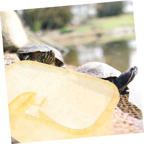 4pcs Turtle Tank Aquarium with Platform Plastic Reptile Habitat for Turtles Crabs Amphibians Convenient Cleaning and Multi-use Design