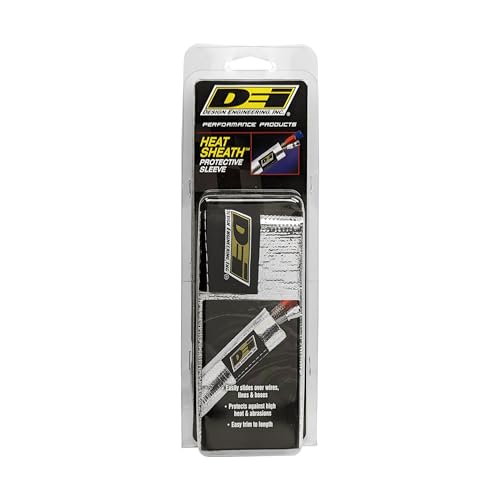 Design Engineering Heat Sheath Aluminized Sleeving – 1-1/4" I.D. x 3 ft | High-Temperature Heat & Abrasion Protection for Hoses, Lines & Wires | Reflects Up to 2000°F | Made in USA - size: 1-1/4" I.D.