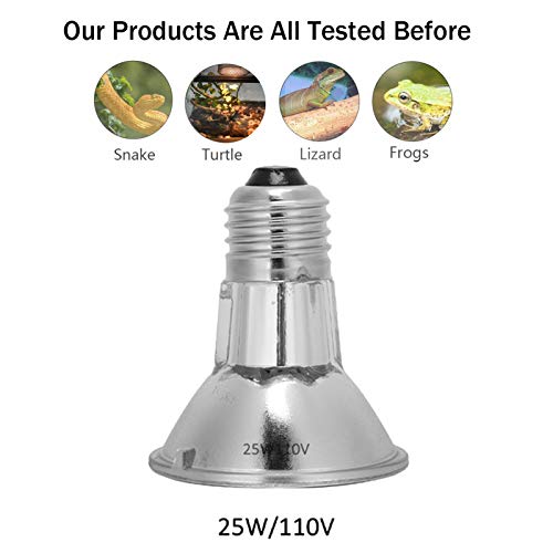 Reptile Sun Lamp, Full Spectrum Light Self Ballasted Vapor Basking Spot Light Bulb Visual Light Heat UBA UVB Sunbathe Bulb for Reptile Amphibian(75W) Heat Lamps