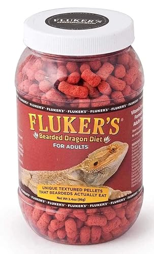 Fluker's Bearded Dragon Food, For Adult Bearded Dragons, Pellet Diet Rich in Protein, Fats, Vitamins, and Minerals, 3.4 oz - size: 3.4 Ounce (Pack of 1)