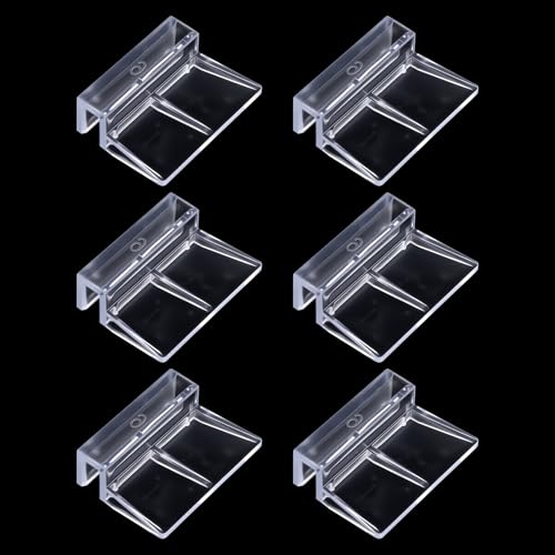 6 PCS Aquarium Lid Clips, 6mm Clear Acrylic Aquarium Lid Holder Fish Tank Cover Support Clamps for Rimless Aquariums