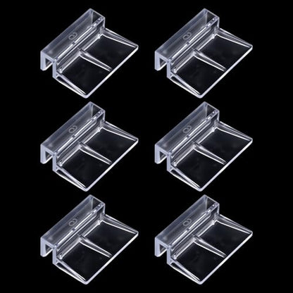 6 PCS Aquarium Lid Clips, 6mm Clear Acrylic Aquarium Lid Holder Fish Tank Cover Support Clamps for Rimless Aquariums