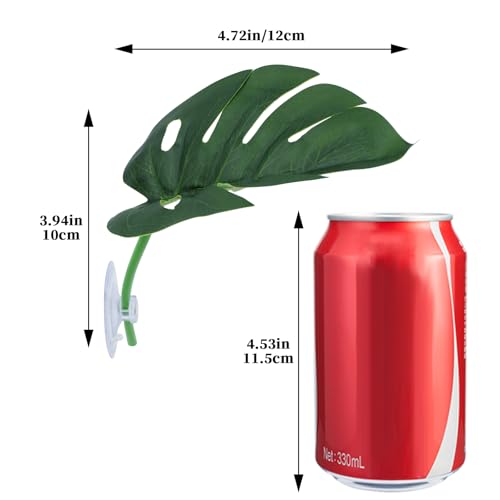 3 Pack Frog Basking Platforms - Realistic Leaf Perch with Suction Cups, Terrarium Decor & Habitat Accessories for Tree Frogs, African Dwarf Frogs & Toads
