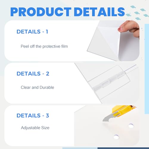 Sieral Aquarium Lids Polycarbonate Canopy 2 Pieces Set 16.87 x 16.87 x 0.12 Inch for 50/65/84 Gallon with Center Brace Aquariums Cover Fish Tank Lid with a Hook Knife, Clear - color: Clear, size: 36 x 18 Inch