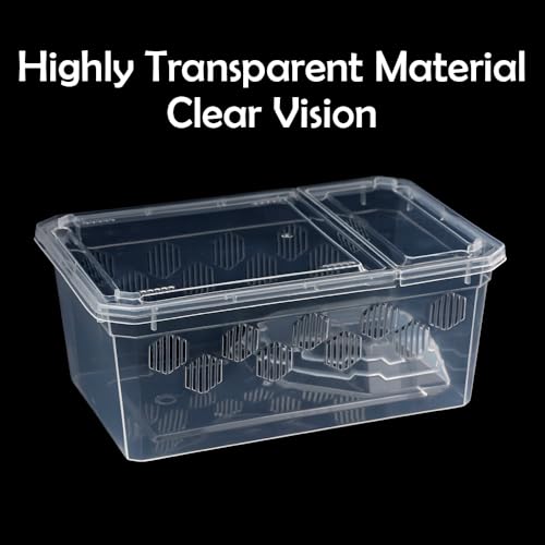 6 Pack Turtle Tank Breeding Box Horned Frog Plastic Portable Feeding Container for Small Reptile Amphibian Horned Frog Turtle Tortoise