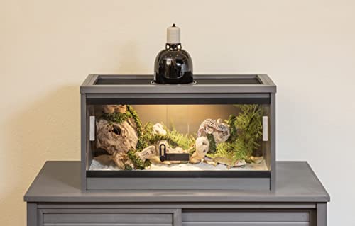 New Age Pet ECOFLEX Small Reptile Enclosure with Matching Cabinet Stand Set in Grey - color: Grey, size: Small