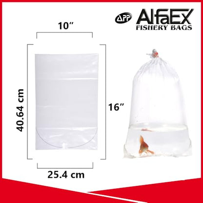 Fishery Bags 10 Inches Leak Proof Rounded Bottom Corners Clear Plastic Fish Bags for Marine and Tropical Fish Transport. (10" x 16" / 100 Pack / 2 Mil) - size: 10 Inches