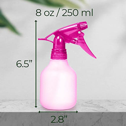 Rayson Empty Spray Bottle Refillable Container, Fine Mist Sprayer Trigger Squirt Bottle for Taming Hair, Hair styling, Watering Plants, Showering Pets (1 Pack, Pink) - color: Pink, size: 8 Ounces