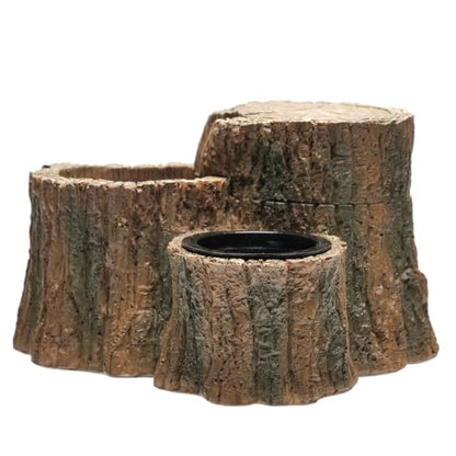 Reptile Water Fountain with Food Dish Terrarium Drinking Fountain for Bearded Dragon, Gecko, Chameleon, Lizard, Tree Frog & Turtle Keeps Water Clear, Easy to Use Water Dispenser