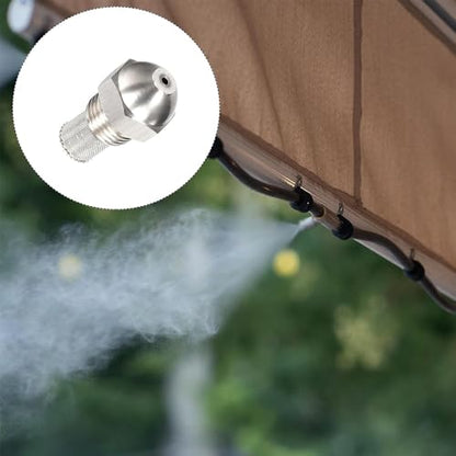 Heavy-Duty 304 Stainless Steel Mist Nozzle, 1/4 BSPT Thread, 0.7mm / 0.028 in Orifice Fine Atomizing Spray Tip, Anti-Clog, Anti-Rust for Outdoor Cooling