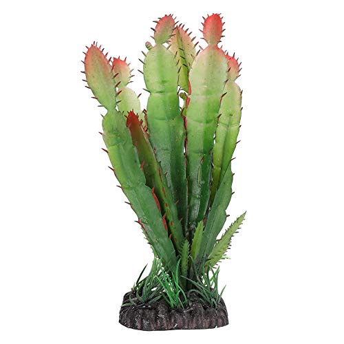 GLOGLOW Terrarium Plant, 5x5.5x15cm | Plastic Artificial Plant for Vivarium, 83g Weight, 5x5.5x15cm, For Tortoises Lizards and Desert Reptile Habitats