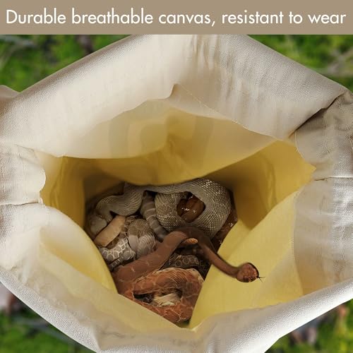 IC ICLOVER Snake Reptile Bag with Drawstring, Rattlesnake Bag for Transport | 20 x 28 Inch, with Sewn Bottom Safe Corners, Snake Bags for Moving Transporting Capturing Hunting Catching Large Reptile Sack