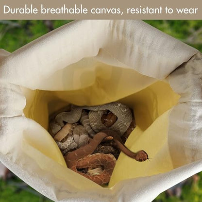 IC ICLOVER Snake Reptile Bag with Drawstring, Rattlesnake Bag for Transport | 20 x 28 Inch, with Sewn Bottom Safe Corners, Snake Bags for Moving Transporting Capturing Hunting Catching Large Reptile Sack