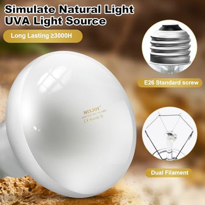 MIXJOY 4Pack Reptile Heat Lamp Bulbs, 100W Heat Lamp Bulbs for Reptiles Basking Bulbs UVA Daylight Basking Light Amphibians Heating Lamp Emitter for Lizard, Tortoise, Bearded Dragon Gecko - style: 4Pack 100W