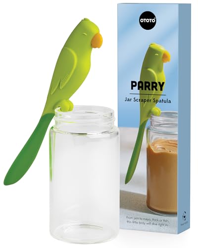 OTOTO Jar Scraper Spatula - Silicone Scraper, Cute Kitchen Accessories, Unique Fun Cooking Kitchen Gadgets for Foodies - BPA-free & 100% Food Safe (Parry) - color: Parry
