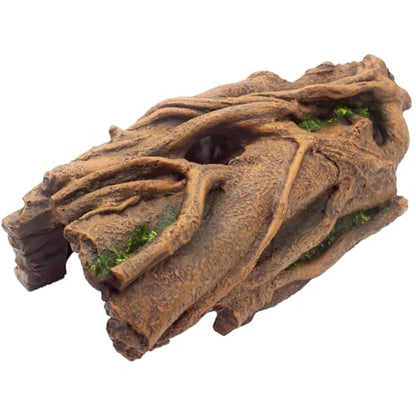 Large Reptile Hide Hollow Log for Snake Ball Python Bearded Dragon | Snake Hideout with Basking Platform, Tank Accessories for Lizard and Gecko, Eco-Friendly Resin, Durable Reptile Shelter Decor