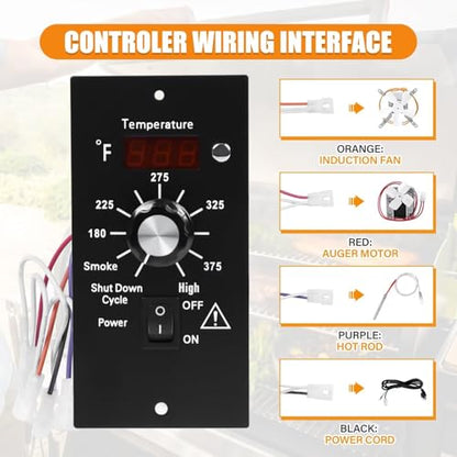 Digital Thermostat Control Panel Kit for Traeger Wood Pellet Grills, BAC236 Replacement Parts Digital Thermometer Pro Controller with 7" RTD Temperature Probe Sensor BAC194 Smoker Accessories - style: BAC236 Controller Kit